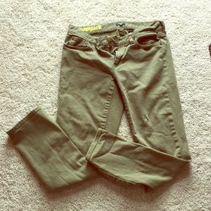 J.Crew Factory Toothpick Skinny Jean Olive Green